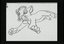 Young Simba jump (3/4 view) detail